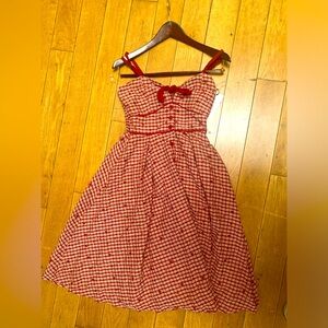 Peek-A-Boo Picnic Plaid and Heart Dress